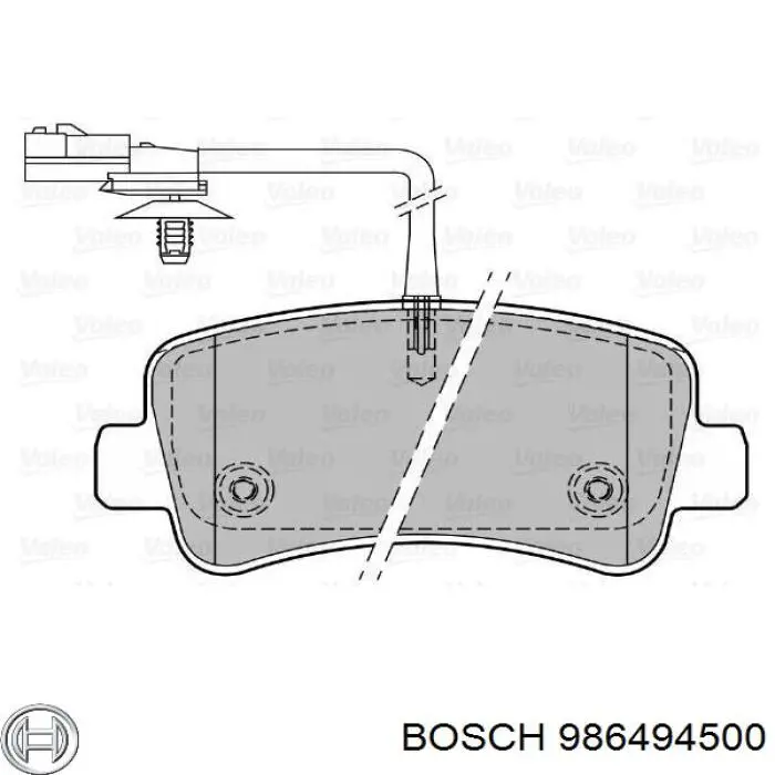 Задні гальмівні колодки 986494500 Bosch