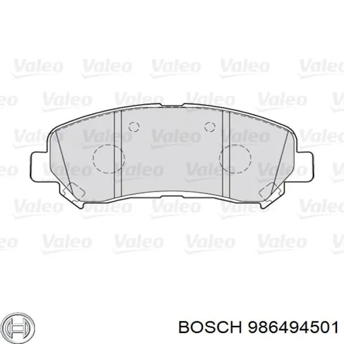 Купити 986494501 Bosch Колодки гальмівні передні, дискові