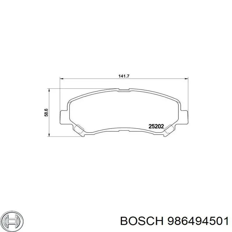 986494501 Bosch Передні гальмівні колодки