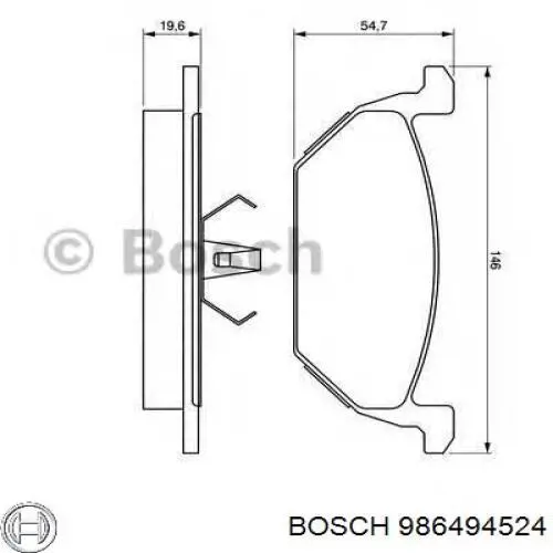 Купити 986494524 Bosch Колодки гальмівні передні, дискові