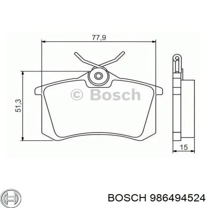 986494524 Bosch Передні гальмівні колодки