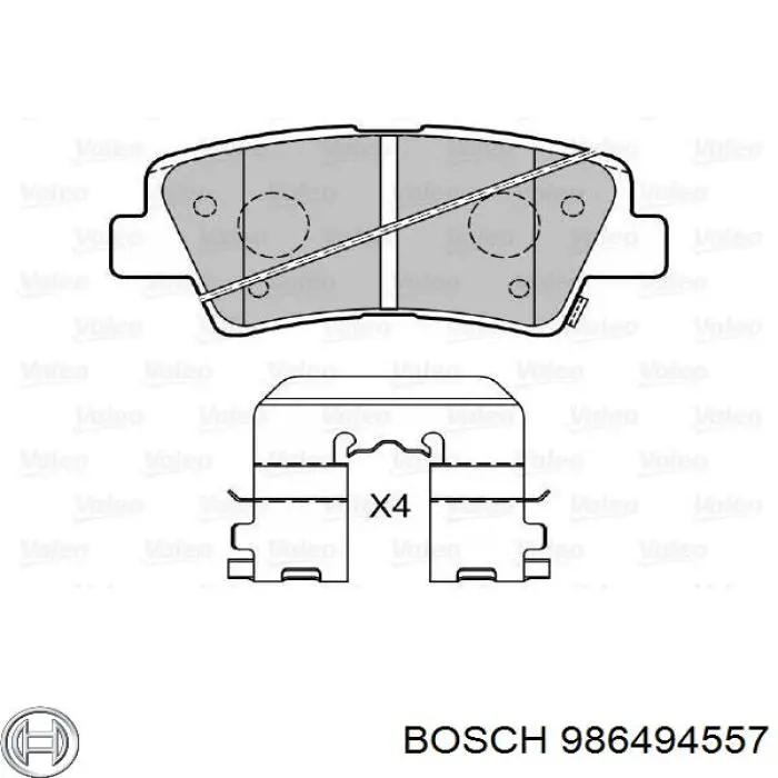 986494557 Bosch Колодки гальмівні задні, дискові