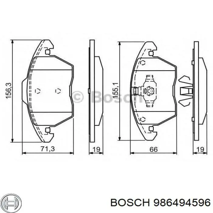 Купити 986494596 Bosch Задні колодки