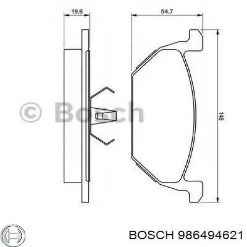 Задні гальмівні колодки 986494621 Bosch