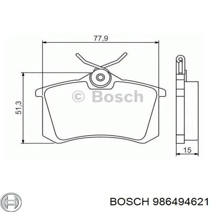 Задні гальмівні колодки Bosch 986494621 ціна, від 19.57 USD