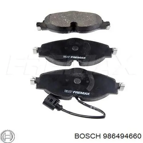 986494660 Bosch Передні гальмівні колодки