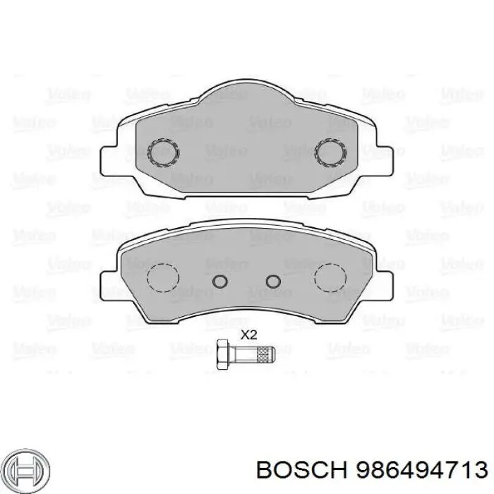986494713 Bosch Передні гальмівні колодки