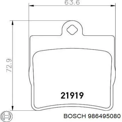 Купити 986495080 Bosch Задні колодки