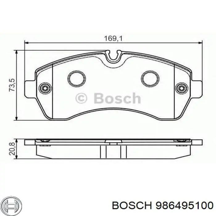 Задні гальмівні колодки 986495100 Bosch