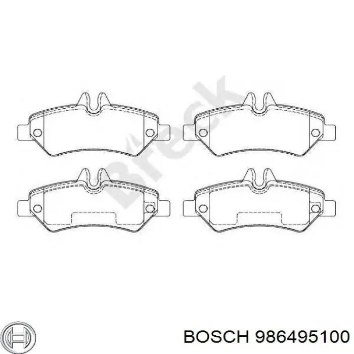 986495100 Bosch Колодки гальмівні задні, дискові