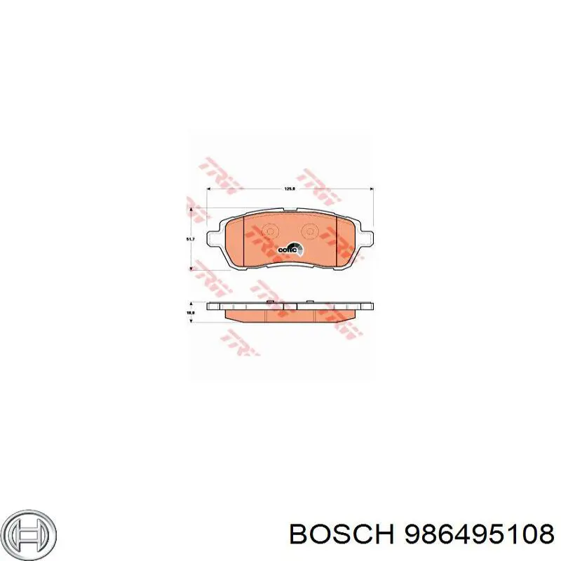 986495108 Bosch Передні гальмівні колодки