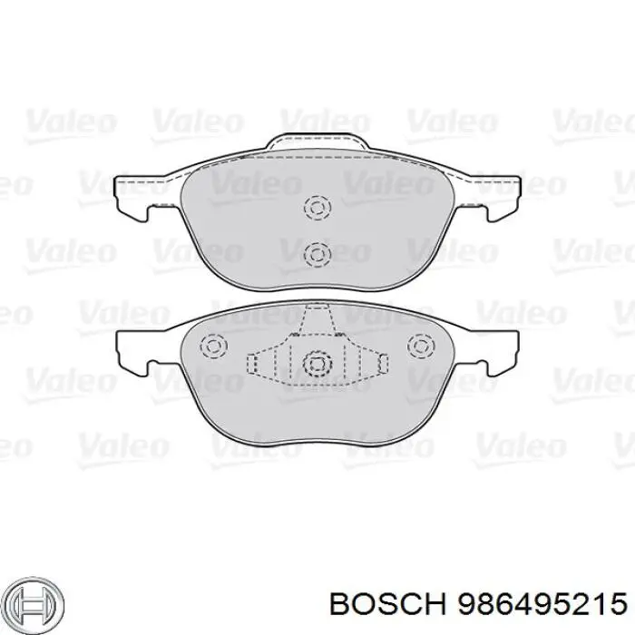 986495215 Bosch Передні гальмівні колодки