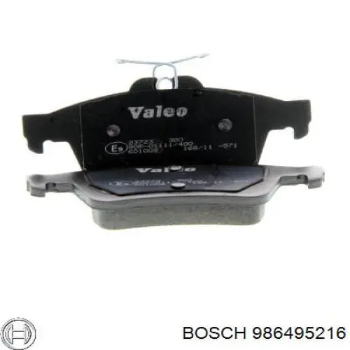 986495216 Bosch колодки гальмові задні, дискові