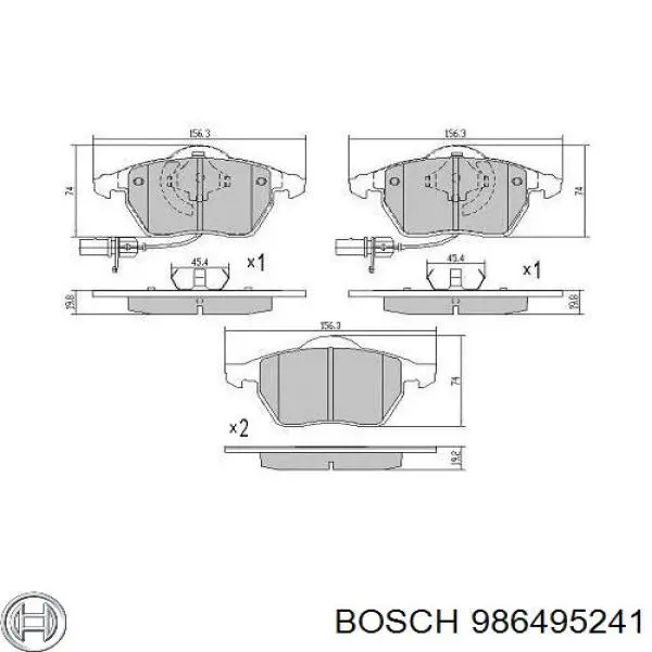 Гальмівні колодки Bosch 986495241 ціна, від 26.50 USD