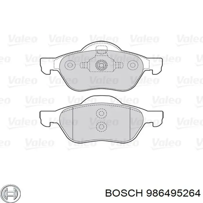 986495264 Bosch колодки гальмівні передні, дискові
