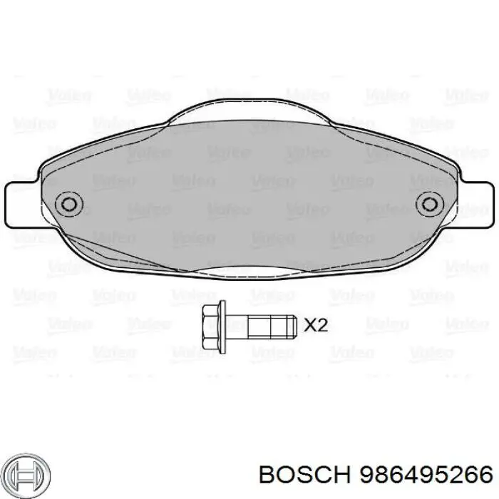 986495266 Bosch колодки гальмівні передні, дискові
