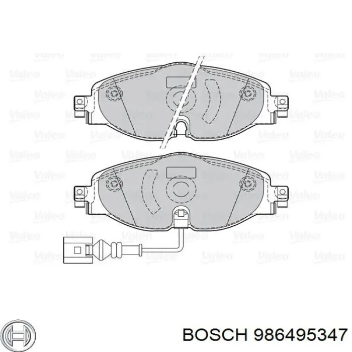 986495347 Bosch колодки гальмівні передні, дискові