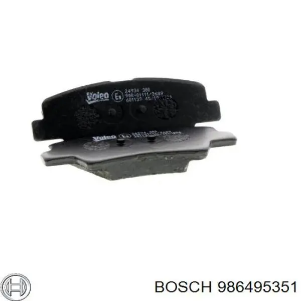 986495351 Bosch Колодки гальмівні задні, дискові