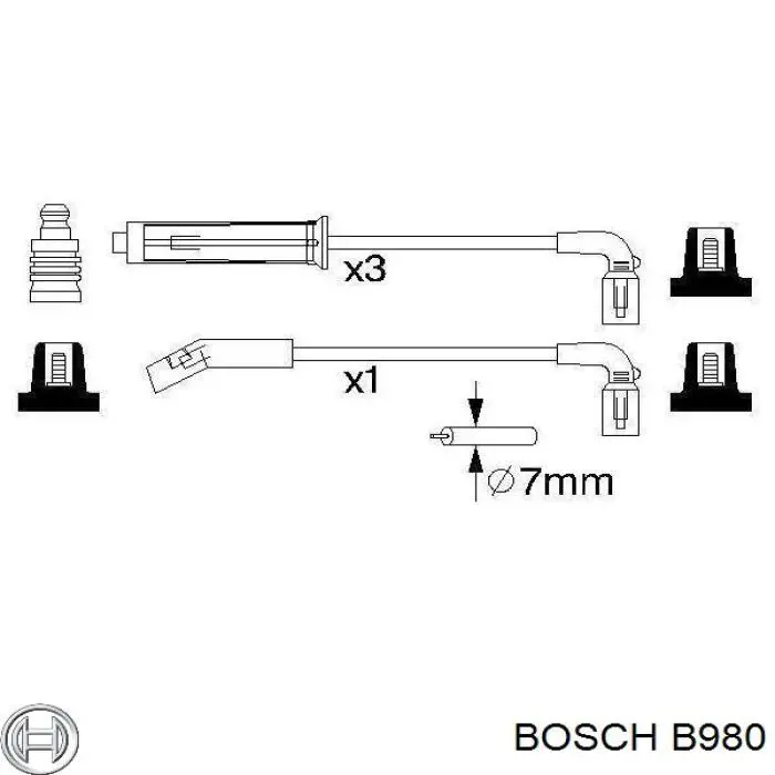 B980 Bosch дріт високовольтні, комплект