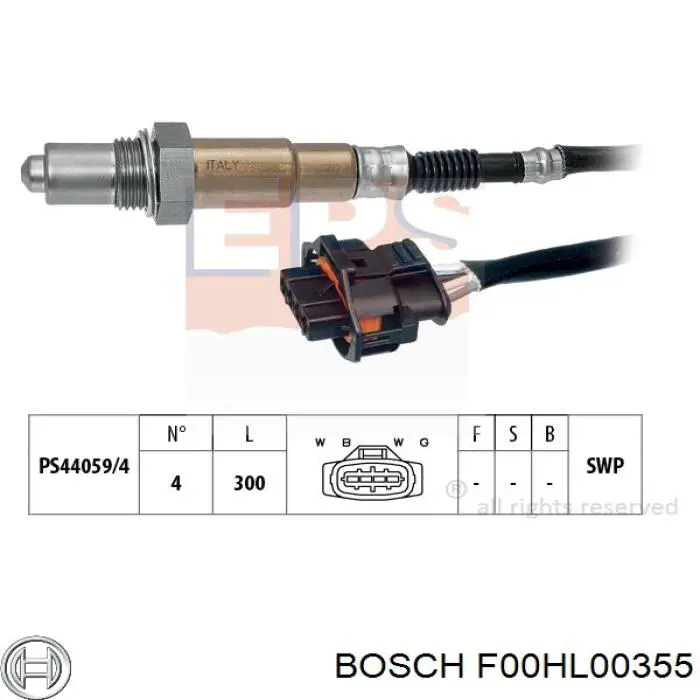 F00HL00355 Bosch лямбда-зонд, датчик кисню після каталізатора