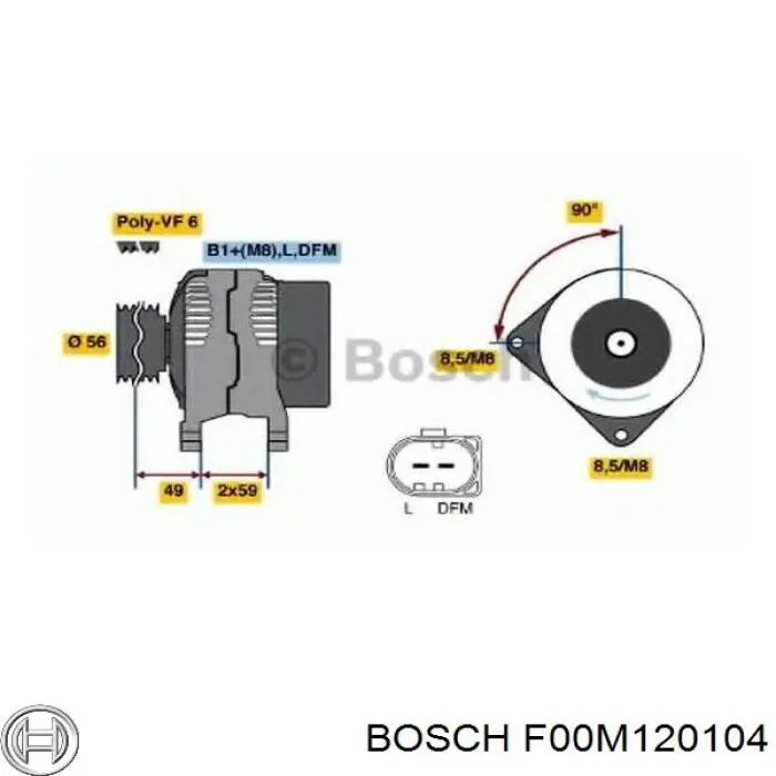 F00M120104 Bosch обмотка генератора, статор