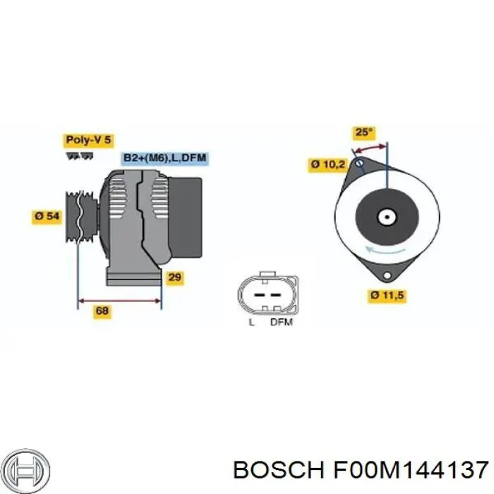 Реле генератора F00M144137 Bosch