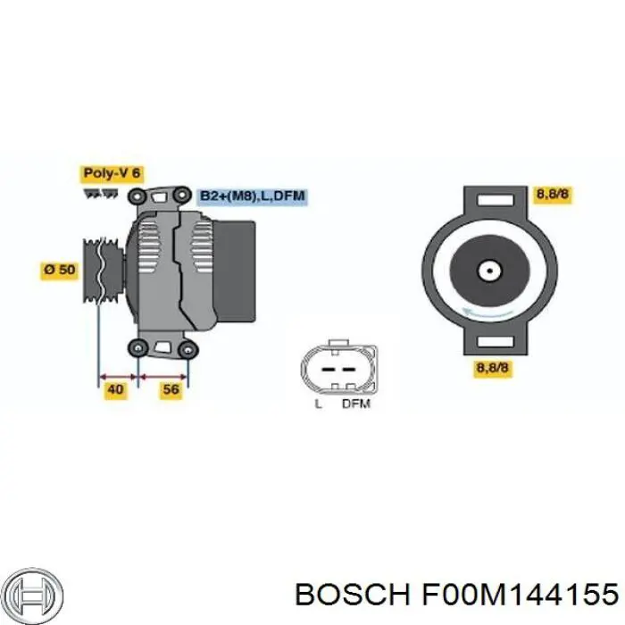 Реле зарядки генератора Bosch F00M144155 ціна, від 34.72 USD