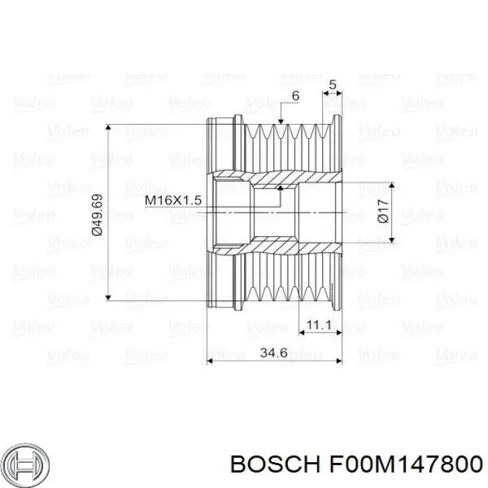 Купити F00M147800 Bosch Шків генератора