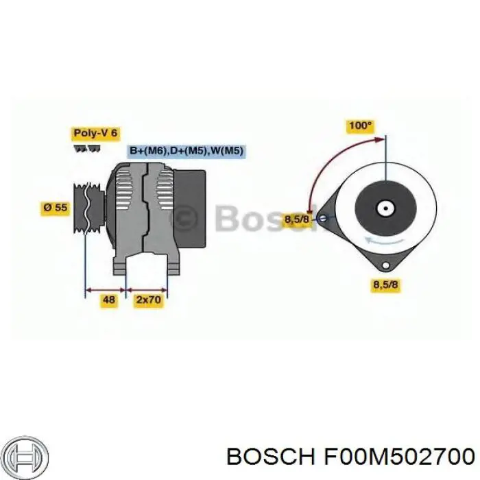 Колектор ротора генератора F00M502700 BOSCH