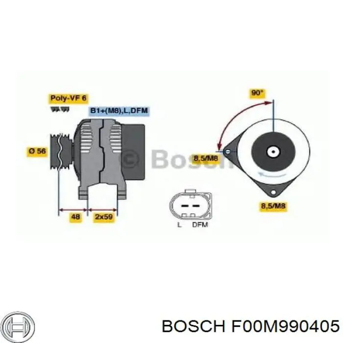 Підшипник генератора Bosch F00M990405 ціна, від 3.11 USD