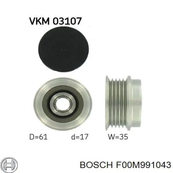 F00M991043 Bosch Обгонна муфта генератора