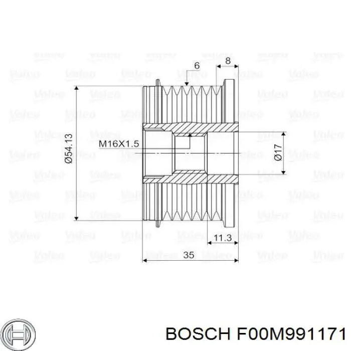 F00M991171 Bosch Обгонна муфта генератора