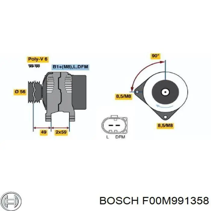 Інерційний шків Bosch F00M991358 ціна, від 22.69 USD