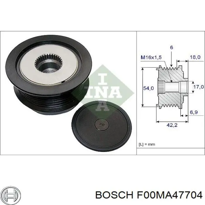 F00MA47704 Bosch шків генератора