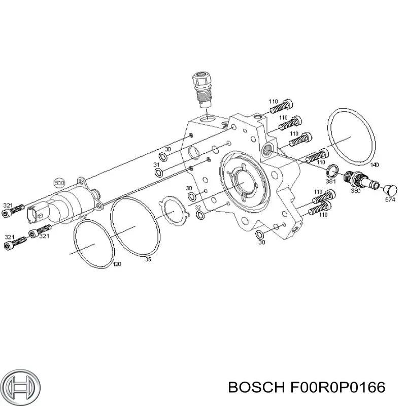 F00R0P0166 Bosch прокладка паливного насосу пнвт