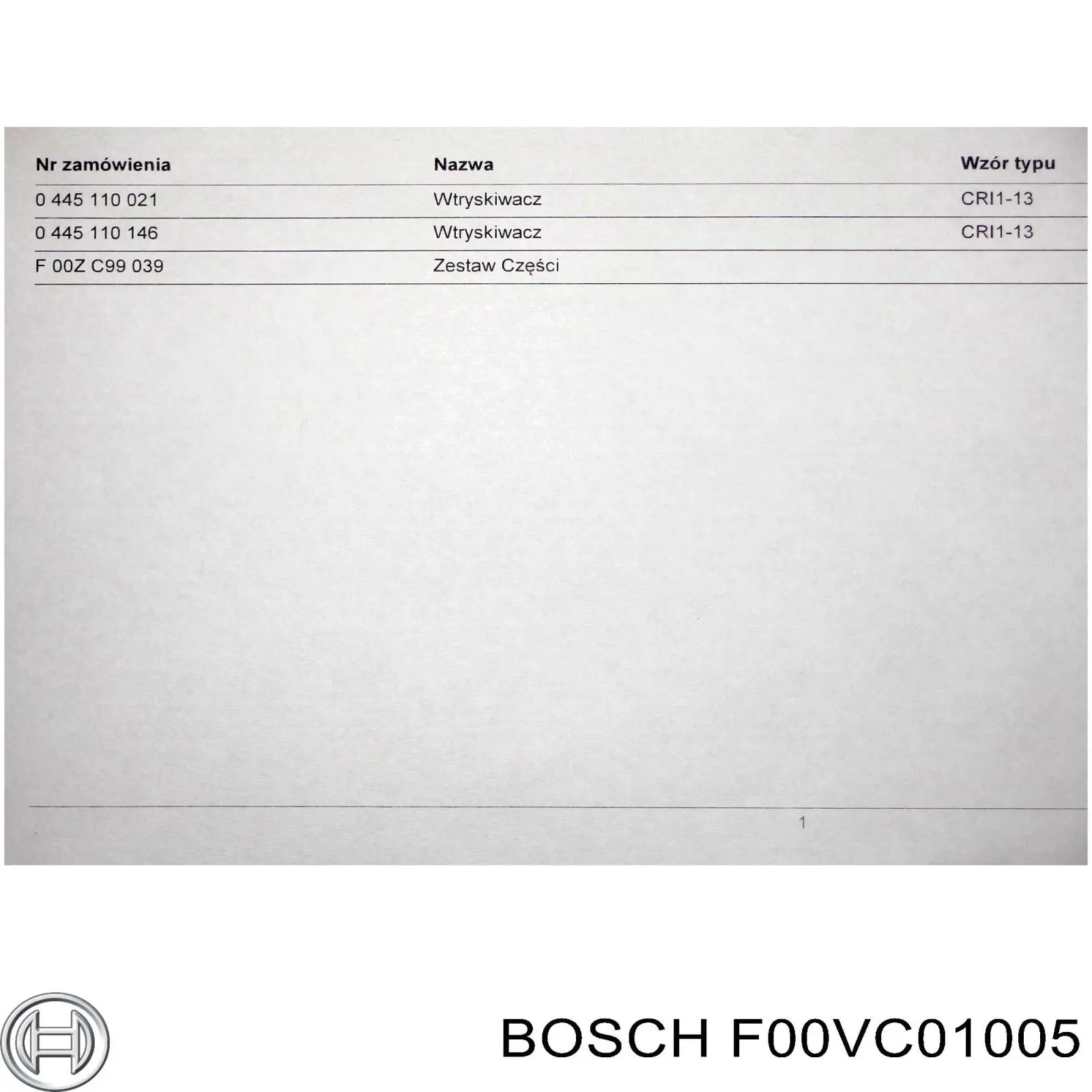 Клапан форсунки Bosch F00VC01005 ціна, від 69.78 USD