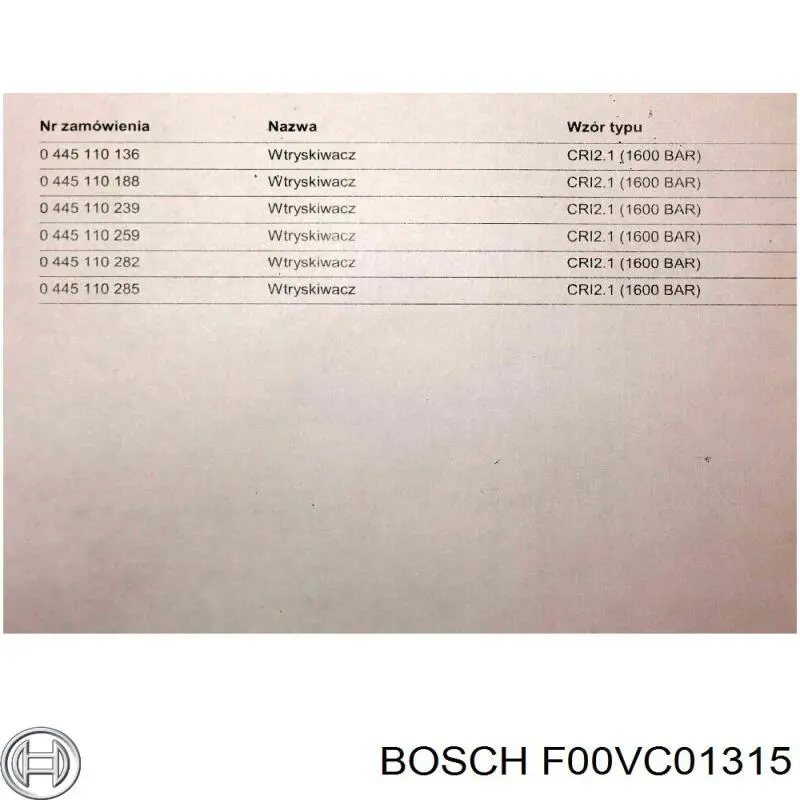 Клапан форсунки F00VC01315 Bosch