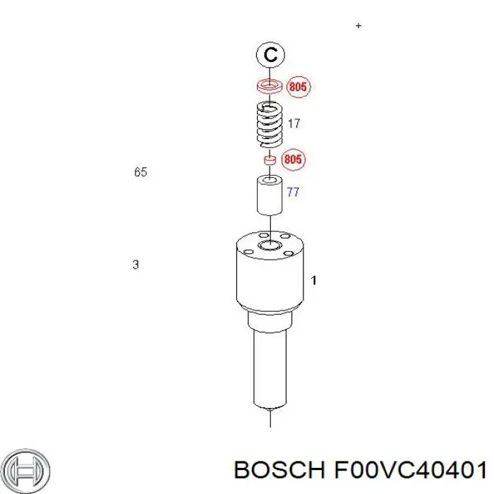 Ремкомплект ПНВТ Bosch F00VC40401 ціна, від 58.44 UAH