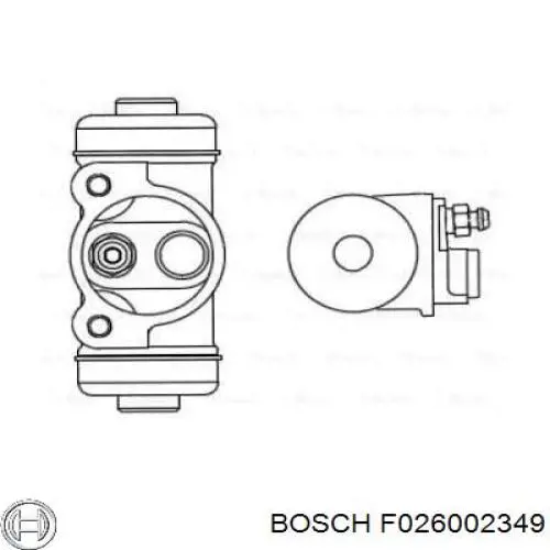 Циліндр гальмівний колісний/робітник, задній F026002349 Bosch