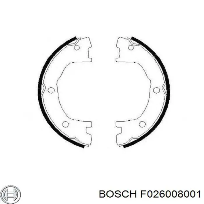 Купити F026008001 Bosch Колодки гальмові задні, барабанні