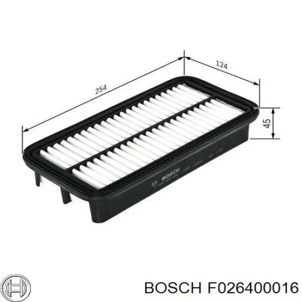 Фільтр повітряний Bosch F026400016