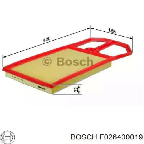 Елемент повітряного фільтра Bosch F026400019 ціна, від 5.36 USD