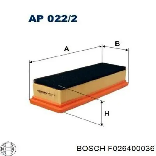 Фільтр повітряний Bosch F026400036