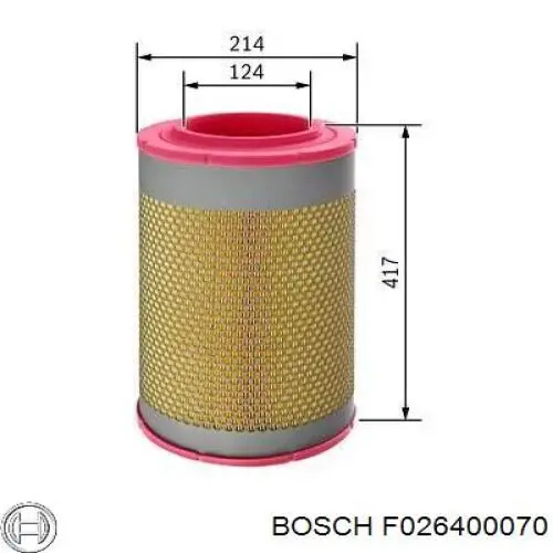 Фільтр повітряний Bosch F026400070