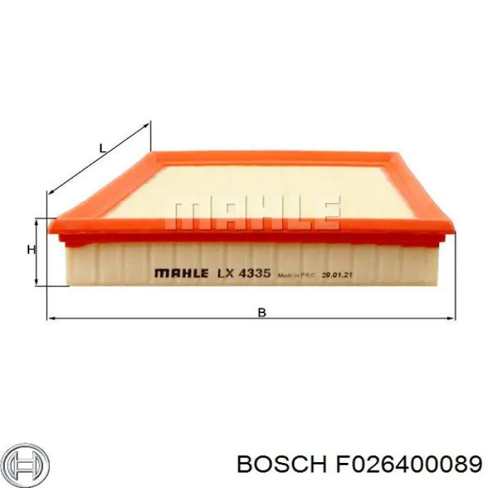 Елемент повітряного фільтра Bosch F026400089 ціна, від 17.62 USD