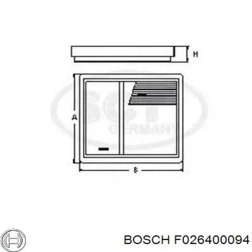 Фільтр повітряний Bosch F026400094