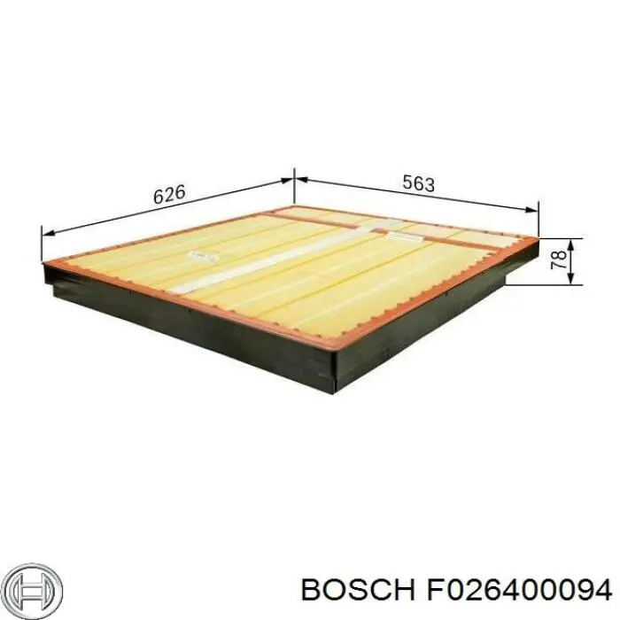 F026400094 Bosch Воздушный фильтр (Плоский)