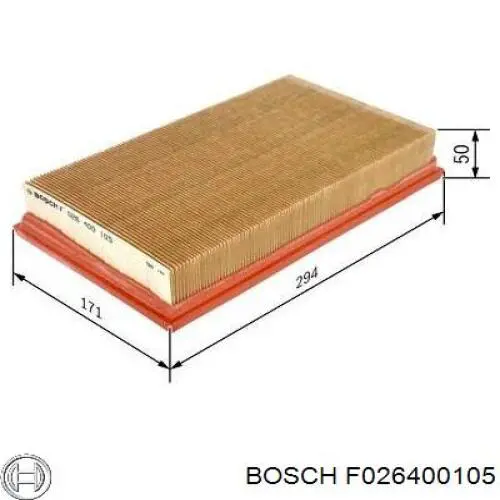 Повітряний фільтр F026400105 Bosch