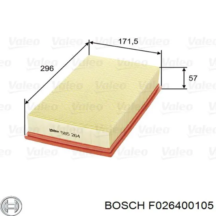 F026400105 Bosch Повітряний фільтр двигуна