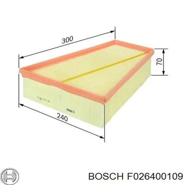 Елемент повітряного фільтра Bosch F026400109 ціна, від 12.01 USD